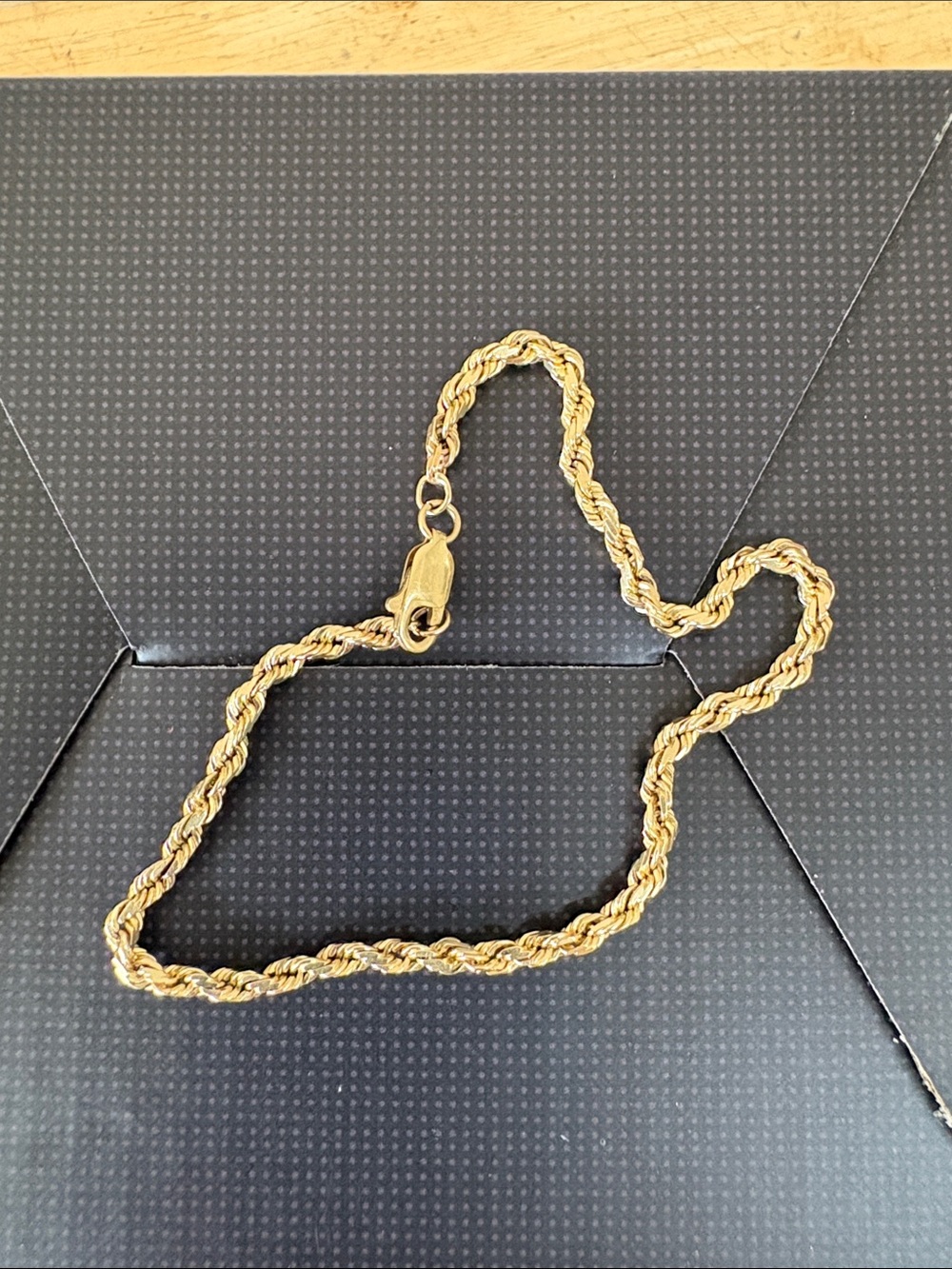 Elegant 14kt yellow gold rope bracelet chain 4.8g - Picture 7 of 8